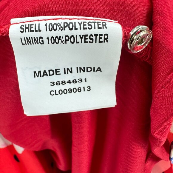 Wayward Fancies eShakti Blouse Womens S Red Floral V-Neck Bell Sleeve Lined - Picture 12 of 14